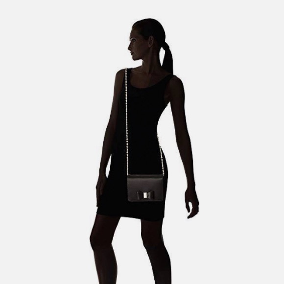 TED BAKER LONDON - BOW SATIN EVENING BAG - BLACK - Picture 6 of 7